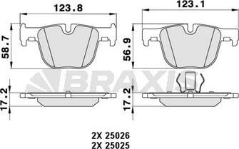 Braxis AA0450 - Bremžu uzliku kompl., Disku bremzes www.autospares.lv