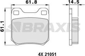 Braxis AA0468 - Тормозные колодки, дисковые, комплект www.autospares.lv