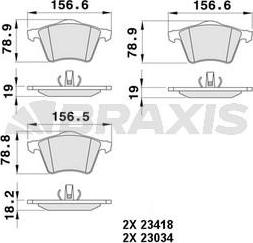 Braxis AA0485 - Bremžu uzliku kompl., Disku bremzes autospares.lv