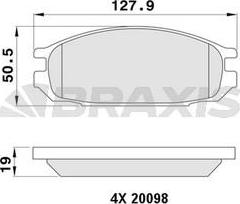 Braxis AA0428 - Bremžu uzliku kompl., Disku bremzes www.autospares.lv