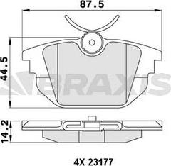 Braxis AA0478 - Bremžu uzliku kompl., Disku bremzes autospares.lv