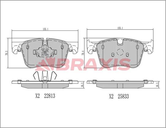 Braxis AA0693 - Bremžu uzliku kompl., Disku bremzes autospares.lv