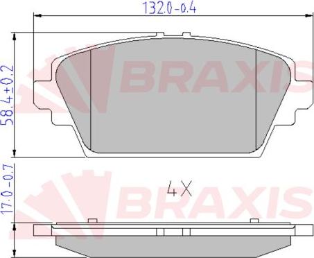 Braxis AA0644 - Bremžu uzliku kompl., Disku bremzes autospares.lv