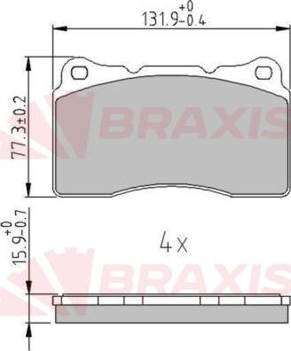 Braxis AA0651 - Bremžu uzliku kompl., Disku bremzes www.autospares.lv