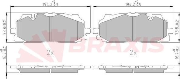 Braxis AA0666 - Bremžu uzliku kompl., Disku bremzes autospares.lv