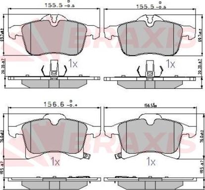 Braxis AA0604 - Тормозные колодки, дисковые, комплект www.autospares.lv