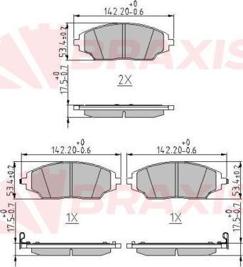 Braxis AA0680 - Bremžu uzliku kompl., Disku bremzes autospares.lv