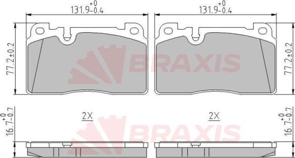 Braxis AA0639 - Bremžu uzliku kompl., Disku bremzes www.autospares.lv