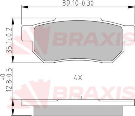 Braxis AA0633 - Bremžu uzliku kompl., Disku bremzes www.autospares.lv