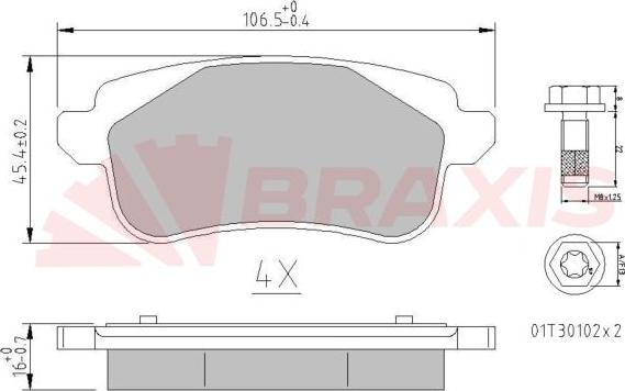 Braxis AA0672 - Bremžu uzliku kompl., Disku bremzes autospares.lv