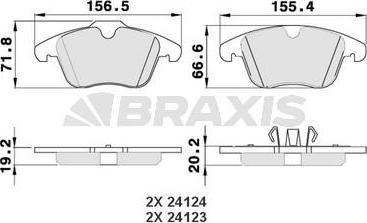 Braxis AA0044 - Тормозные колодки, дисковые, комплект www.autospares.lv