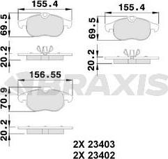 Braxis AA0045 - Bremžu uzliku kompl., Disku bremzes autospares.lv