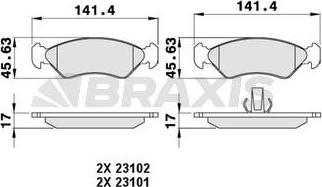 Braxis AA0046 - Bremžu uzliku kompl., Disku bremzes autospares.lv