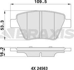 Braxis AA0055 - Тормозные колодки, дисковые, комплект www.autospares.lv