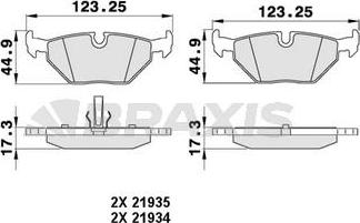 Braxis AA0056 - Bremžu uzliku kompl., Disku bremzes autospares.lv