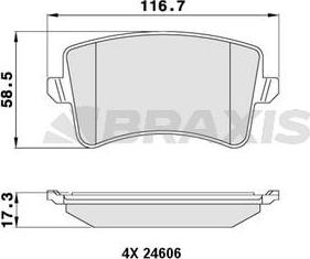 Braxis AA0058 - Bremžu uzliku kompl., Disku bremzes autospares.lv