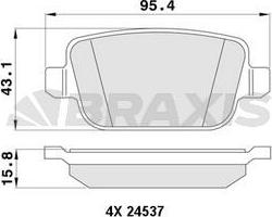 Braxis AA0062 - Bremžu uzliku kompl., Disku bremzes www.autospares.lv