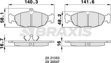 Braxis AA0009 - Bremžu uzliku kompl., Disku bremzes autospares.lv