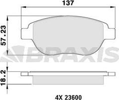 Braxis AA0013 - Тормозные колодки, дисковые, комплект www.autospares.lv