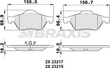 Braxis AA0080 - Тормозные колодки, дисковые, комплект www.autospares.lv