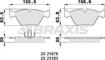 Braxis AA0083 - Bremžu uzliku kompl., Disku bremzes autospares.lv