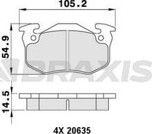 Braxis AA0037 - Bremžu uzliku kompl., Disku bremzes autospares.lv