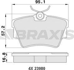 Braxis AA0070 - Тормозные колодки, дисковые, комплект www.autospares.lv