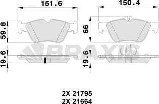 Braxis AA0078 - Bremžu uzliku kompl., Disku bremzes www.autospares.lv