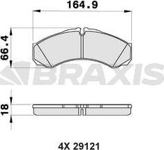 Braxis AA0195 - Bremžu uzliku kompl., Disku bremzes www.autospares.lv