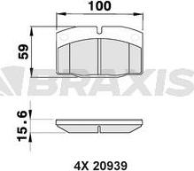 Braxis AA0192 - Тормозные колодки, дисковые, комплект www.autospares.lv