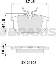 Braxis AA0144 - Bremžu uzliku kompl., Disku bremzes autospares.lv