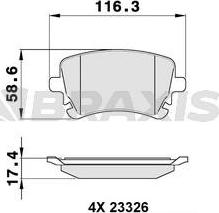 Braxis AA0145 - Brake Pad Set, disc brake www.autospares.lv