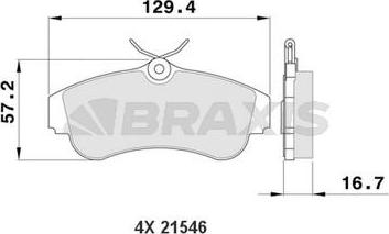 Braxis AA0141 - Bremžu uzliku kompl., Disku bremzes autospares.lv