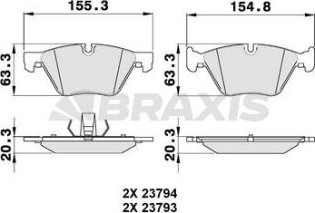 Braxis AA0143 - Bremžu uzliku kompl., Disku bremzes autospares.lv