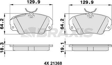 Braxis AA0161 - Brake Pad Set, disc brake www.autospares.lv