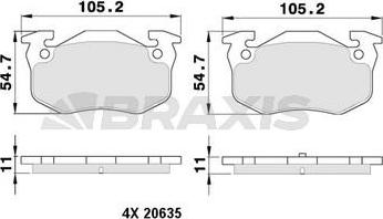 Braxis AA0100 - Bremžu uzliku kompl., Disku bremzes autospares.lv