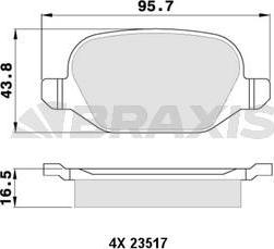 Braxis AA0103 - Bremžu uzliku kompl., Disku bremzes autospares.lv