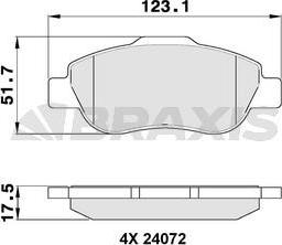 Braxis AA0102 - Brake Pad Set, disc brake www.autospares.lv