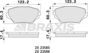 Braxis AA0114 - Brake Pad Set, disc brake www.autospares.lv