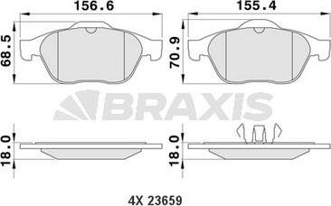 Braxis AA0111 - Bremžu uzliku kompl., Disku bremzes autospares.lv