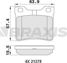 Braxis AA0113 - Bremžu uzliku kompl., Disku bremzes www.autospares.lv