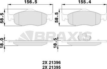 Braxis AA0112 - Bremžu uzliku kompl., Disku bremzes www.autospares.lv