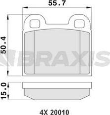 Braxis AA0180 - Brake Pad Set, disc brake www.autospares.lv