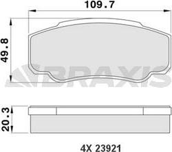 Braxis AA0181 - Тормозные колодки, дисковые, комплект www.autospares.lv