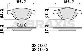 Braxis AA0124 - Тормозные колодки, дисковые, комплект www.autospares.lv