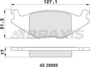 Braxis AA0179 - Brake Pad Set, disc brake www.autospares.lv