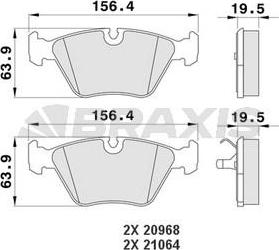 Braxis AA0176 - Bremžu uzliku kompl., Disku bremzes www.autospares.lv