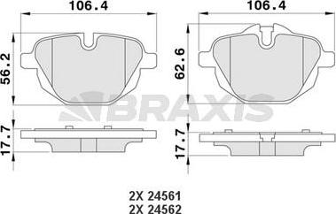 Braxis AA0170 - Bremžu uzliku kompl., Disku bremzes autospares.lv