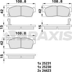 Braxis AA0395 - Bremžu uzliku kompl., Disku bremzes autospares.lv