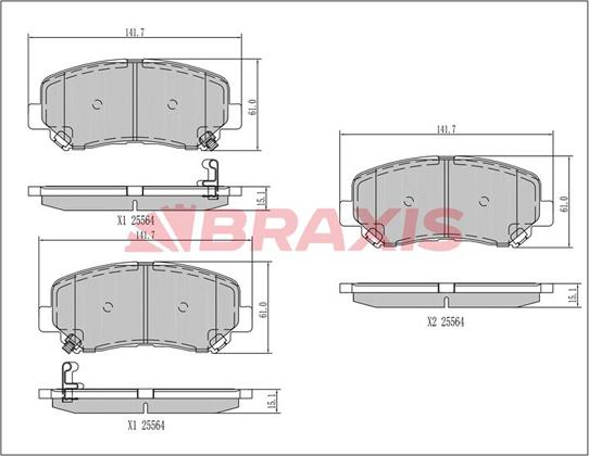 Braxis AA0347 - Brake Pad Set, disc brake www.autospares.lv